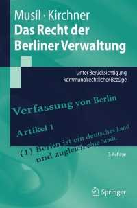 Imagen de portada: Das Recht der Berliner Verwaltung 3rd edition 9783642258824