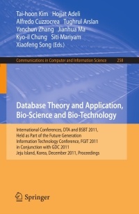 صورة الغلاف: Database Theory and Application, Bio-Science and Bio-Technology 1st edition 9783642271564