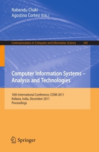 Cover image: Computer Information Systems - Analysis and Technologies 1st edition 9783642272448