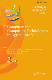Cover image: Computer and Computing Technologies in Agriculture 1st edition 9783642272776