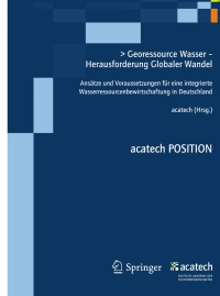 Imagen de portada: Georessource Wasser - Herausforderung Globaler Wandel 1st edition 9783642275685