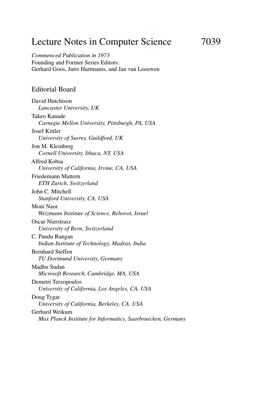 Open Problems in Network Security IFIP WG 11.4 International Workshop, iNetSec 2011, Lucerne, Switzerland, June 9, 2011, Revised Selected Papers 1st Edition
