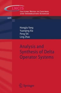 Cover image: Analysis and Synthesis of Delta Operator Systems 9783642287732