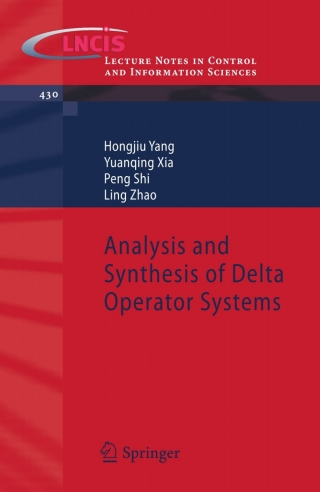 Cover image: Analysis and Synthesis of Delta Operator Systems 9783642287732