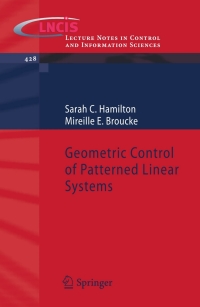 Cover image: Geometric Control of Patterned Linear Systems 9783642288036