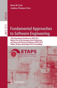 Imagen de portada: Fundamental Approaches to Software Engineering 1st edition 9783642288715