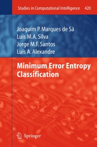 Immagine di copertina: Minimum Error Entropy Classification 9783642437427