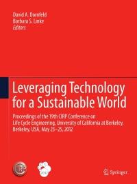 Cover image: Leveraging Technology for a Sustainable World 1st edition 9783642290688