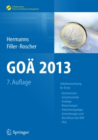 Cover image: GOÄ 2013 7th edition 9783642292910