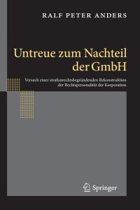 Cover image: Untreue zum Nachteil der GmbH 9783642293313
