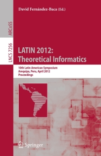 Titelbild: LATIN 2012: Theoretical Informatics 1st edition 9783642293436