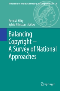 صورة الغلاف: Balancing Copyright - A Survey of National Approaches 1st edition 9783642295966