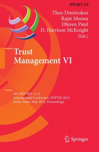 Imagen de portada: Trust Management VI 1st edition 9783642298516