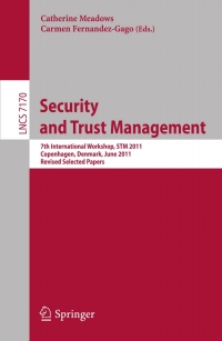 Cover image: Security and Trust Management 1st edition 9783642299629