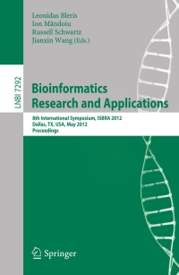 Imagen de portada: Bioinformatics Research and Applications 1st edition 9783642301902