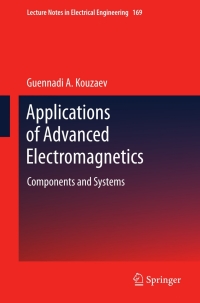 Titelbild: Applications of Advanced Electromagnetics 9783642303098