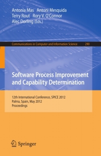 Cover image: Software Process Improvement and Capability Determination 1st edition 9783642304385