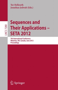 Imagen de portada: Sequences and Their Applications -- SETA 2012 1st edition 9783642306143