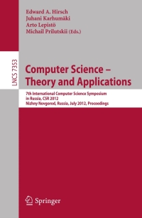 Immagine di copertina: Computer Science -- Theory and Applications 1st edition 9783642306419