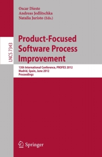 Imagen de portada: Product-Focused Software Process Improvement 1st edition 9783642310621