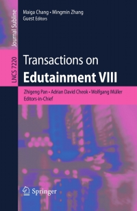 Imagen de portada: Transactions on Edutainment VIII 1st edition 9783642314384
