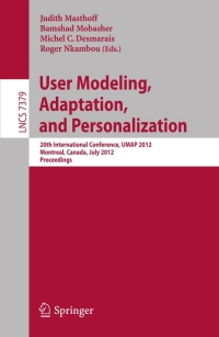 Imagen de portada: User Modeling, Adaptation, and Personalization 1st edition 9783642314537