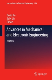 Cover image: Advances in Mechanical and Electronic Engineering 9783642315275