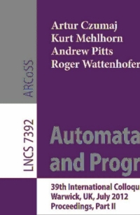 Imagen de portada: Automata, Languages, and Programming 1st edition 9783642315848