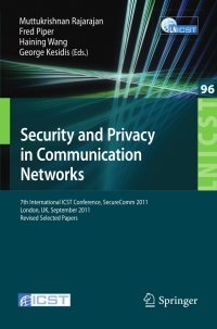 Titelbild: Security and Privacy in Communication Networks 1st edition 9783642319082