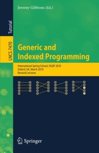 Imagen de portada: Generic and Indexed Programming 9783642322013
