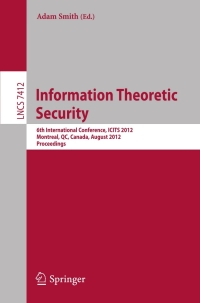 Cover image: Information Theoretic Security 1st edition 9783642322839