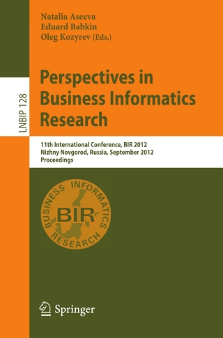 Imagen de portada: Perspectives in Business Informatics Research 1st edition 9783642332807