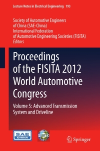 Cover image: Proceedings of the FISITA 2012 World Automotive Congress 9783642337437