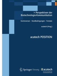 Cover image: Perspektiven der Biotechnologie-Kommunikation 1st edition 9783642339523