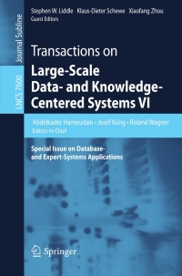 Cover image: Transactions on Large-Scale Data- and Knowledge-Centered Systems VI 1st edition 9783642341786