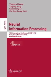 Immagine di copertina: Neural Information Processing 1st edition 9783642344770