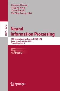 Titelbild: Neural Information Processing 1st edition 9783642344992