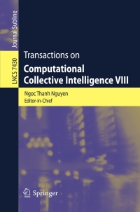 Cover image: Transactions on Computational Collective Intelligence VIII 1st edition 9783642346446