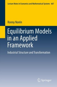 Omslagafbeelding: Equilibrium Models in an Applied Framework 9783642349935