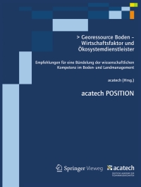 Cover image: Georessource Boden – Wirtschaftsfaktor und Ökosystemdienstleister 9783642350276