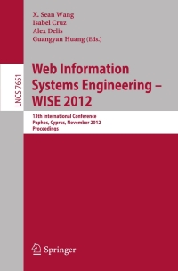 Omslagafbeelding: Web Information Systems Engineering - WISE 2012 1st edition 9783642350627