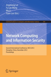 表紙画像: Network Computing and Information Security 1st edition 9783642352102