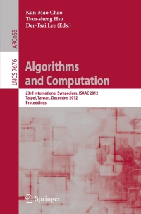 Cover image: Algorithms and Computation 1st edition 9783642352607