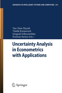Immagine di copertina: Uncertainty Analysis in Econometrics with Applications 9783642354427