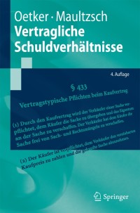 Cover image: Vertragliche Schuldverhältnisse 4th edition 9783642356179