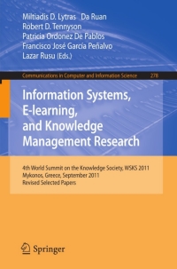 صورة الغلاف: Information Systems, E-learning, and Knowledge Management Research 9783642358784