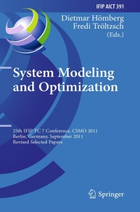 Cover image: System Modeling and Optimization 9783642360619