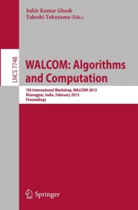Cover image: WALCOM: Algorithms and Computation 9783642360640