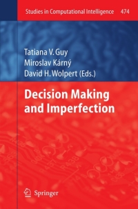 صورة الغلاف: Decision Making and Imperfection 9783642364051