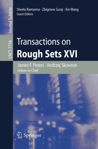 صورة الغلاف: Transactions on Rough Sets XVI 9783642365041